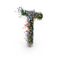 Easter Letter T From Spring Flowers PNG & PSD Images