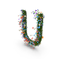 Easter Letter U From Spring Flowers PNG & PSD Images