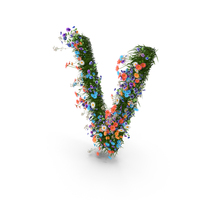 Easter Letter V From Spring Flowers PNG & PSD Images