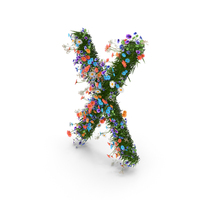 Easter Letter X From Spring Flowers PNG & PSD Images