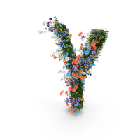Easter Letter Y From Spring Flowers PNG & PSD Images