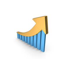 Stock Market Growth Arrow Metallic PNG & PSD Images