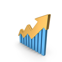 Gold & Blue Stock Market Growth Arrow Symbol PNG & PSD Images
