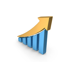 Stock Market Growth Arrow Metallic PNG & PSD Images