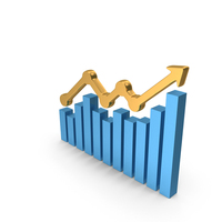 Stock Market Growth Arrow Metallic PNG & PSD Images