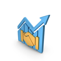Stock Market Growth Arrow Relation Ship Support Metallic PNG & PSD Images