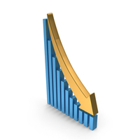 Stock Market Loss Arrow Metallic PNG & PSD Images