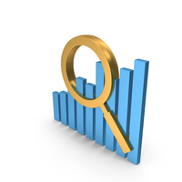 Stock Market Research Magnify Observe Metallic PNG & PSD Images