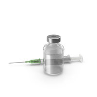 Plastic Disposable Syringe And Glass Medicine Bottle PNG & PSD Images
