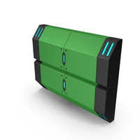 Scifi Interior Wall Element Green PNG & PSD Images