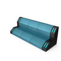 Scifi Interior Wall Element Blue PNG & PSD Images