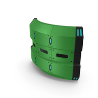 Scifi Interior Wall Element Green PNG & PSD Images