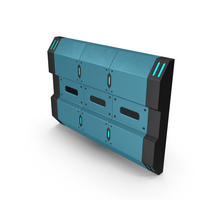 Scifi Interior Wall Element Blue PNG & PSD Images