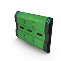Scifi Interior Wall Element Green PNG & PSD Images