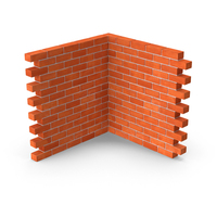 Brick Wall Corner Segment PNG & PSD Images