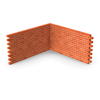 Brick Wall Corner Long Segment PNG & PSD Images