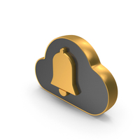 Cloud Dual Side Bell Notification Gold PNG & PSD Images