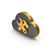 Gold & Black Dual Side Cloud Settings Symbol PNG & PSD Images