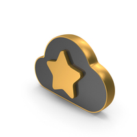 Cloud Dual Side Star Favorate Gold PNG & PSD Images