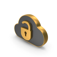 Cloud Dual Side Un Lock Gold PNG & PSD Images