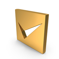 Gold Square Correct Tick Symbol PNG & PSD Images