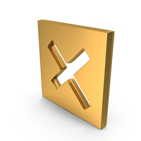 Gold Square Cross Wrong Symbol PNG & PSD Images