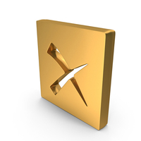 Gold Square Cross Symbol PNG & PSD Images