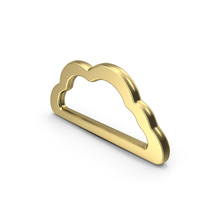 Gold Cloud Outline Symbol PNG & PSD Images