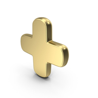 Plus Round Corner Shape Gold PNG & PSD Images