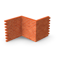 Brick Wall Double Corner Segment PNG & PSD Images