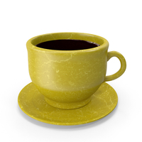 Coffee Cup and Plate Yellow PNG & PSD Images