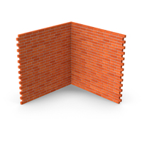 Brick Wall Corner Segment PNG & PSD Images