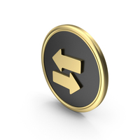 Gold & Black Opposite Arrows Symbol PNG & PSD Images