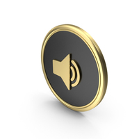 Gold & Black Round Volume Symbol PNG & PSD Images
