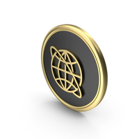 Gold & Black World Wide Web Globe Icon PNG & PSD Images