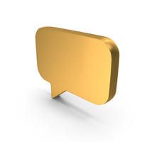 Gold Chat Bubble Symbol PNG & PSD Images