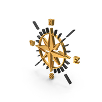 Gold Compass Navigation Symbol PNG & PSD Images