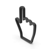 Black Hand Pointer Cursor Symbol PNG & PSD Images