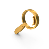 Gold Magnifier Find Metallic Symbol PNG & PSD Images