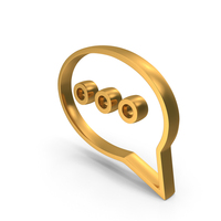 Gold Messenger Chat Bubble Metallic Symbol PNG & PSD Images