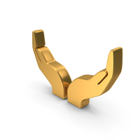 Gold Open Hands Metallic Symbol PNG & PSD Images
