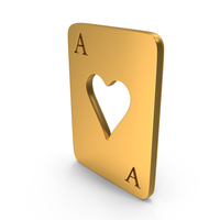 Playing Card Ace Of Hearts Metallic PNG & PSD Images