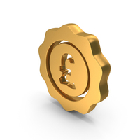 Gold Pound Metallic Symbol PNG & PSD Images