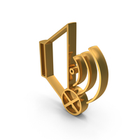 Gold Speaker No Volume Metallic Symbol PNG & PSD Images