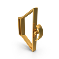 Gold Speaker Low Volume Metallic Symbol PNG & PSD Images