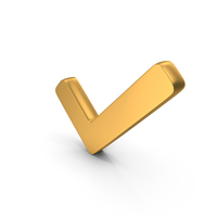 Gold Tick Mark Metallic Symbol PNG & PSD Images
