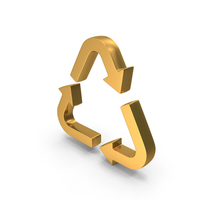 Gold Triangular Recycle Metallic Symbol PNG & PSD Images