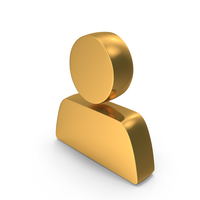 Gold User Web Metallic Symbol PNG & PSD Images