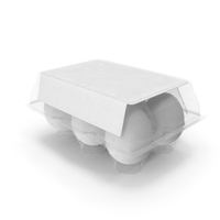Plastic Carton of Eggs 6 White Blank PNG & PSD Images