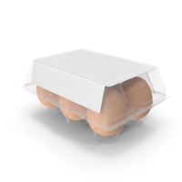 Plastic Carton of Eggs 6 Brown Blank PNG & PSD Images